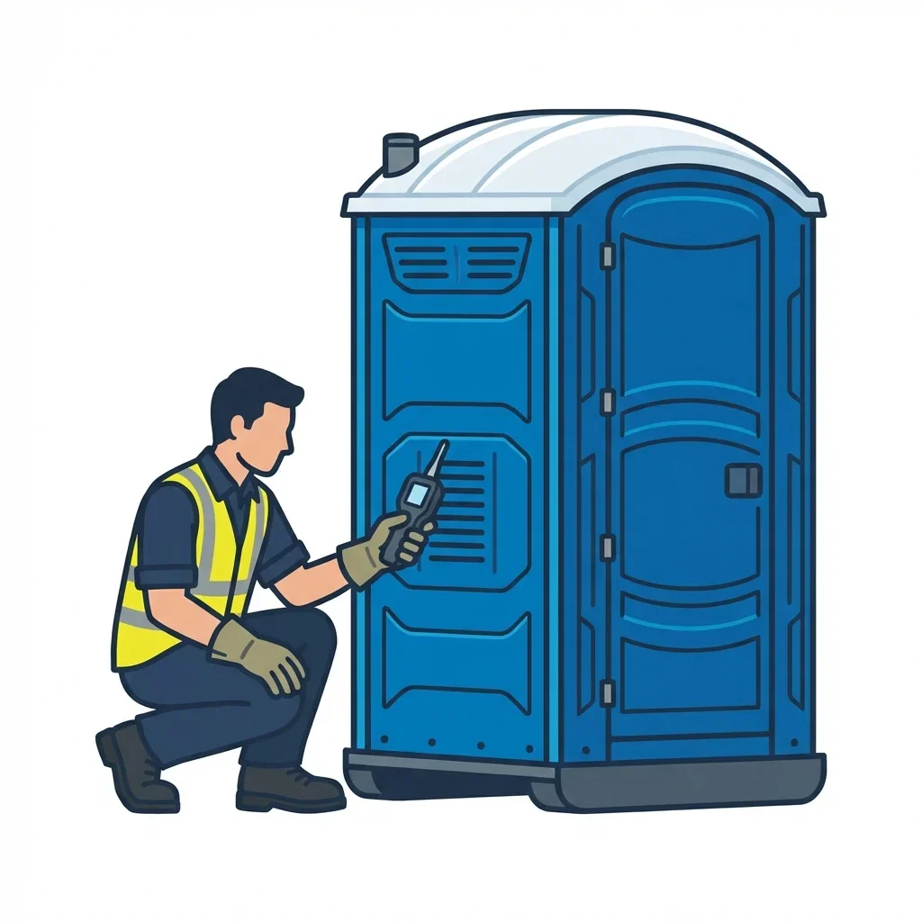 Infographic detailing causes of portable toilet odors in Little Rock, AR